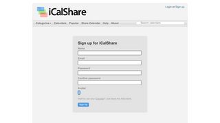 Sign up - iCalShare