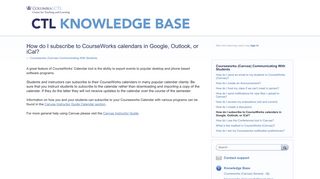 How do I subscribe to CourseWorks calendars in Google, Outlook, or ...
