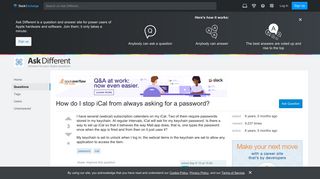 How do I stop iCal from always asking for a password? - Ask Different