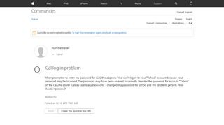 iCal log in problem - Apple Community - Apple Discussions