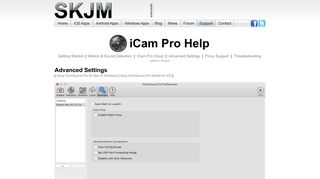 Advanced Settings - SKJM - iCam Pro