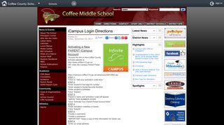 Coffee Middle School: Highlights - iCampus Login Directions