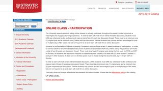 Strayer University - Online Class - Participation