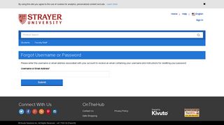 Forgot Username or Password | Strayer University | Academic ...