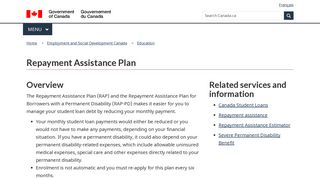 Repayment Assistance Plan - Canada.ca