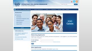Login Page - the ICAO Employment Site
