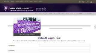 Default Login Tool - Technical Support