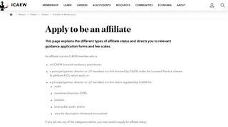 Apply to be an affiliate | ICAEW - ICAEW.com