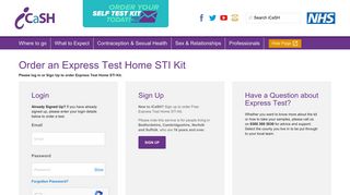 Online testing STI - iCash express tests