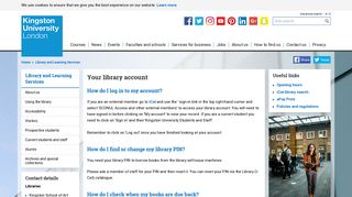 Your library account - Using the Kingston University library - Library ...