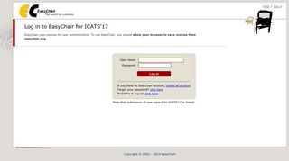 Log in to EasyChair for ICATS'17