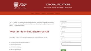 ICB Learner Portal for Self Service in your ICB studies | TWP Academy