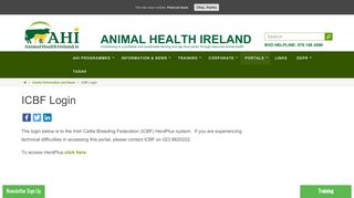 ICBF Login – Animal Health Ireland