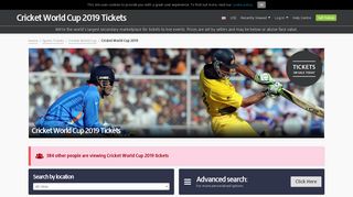 Cricket World Cup 2019 2019 Tickets | Buy or Sell Cricket World Cup ...
