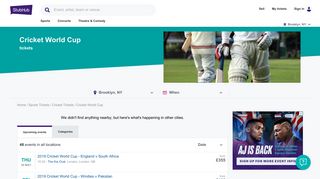 Cricket World Cup Tickets - StubHub