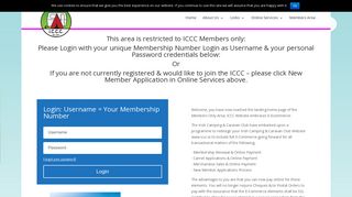 Login | Membership Area for ICCC - Irish Camping and Caravan Club