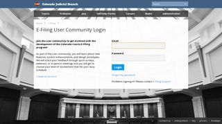 Colorado Judicial Branch - E-Filing User Community - Login