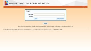 Denver County Court eFiling: Log in