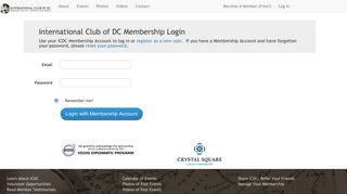 International Club of DC - Log in