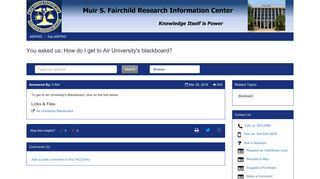 How do I get to Air University's blackboard? - Ask MSFRIC