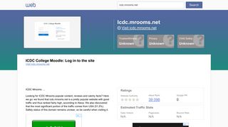 Everything on icdc.mrooms.net. ICDC College Moodle: Log in to the site.