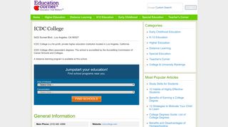 ICDC College Degree Programs, Majors and Admissions Information