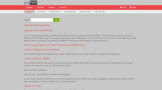 Log in to Your Control Panel - Hosting Login - JustHost