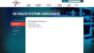 ICE Health Systems Subscribers | Internet2