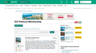 ICE Platinum Membership - Cabo San Lucas Forum - TripAdvisor