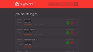 icefilms.info passwords - BugMeNot