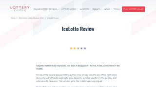 IceLotto Review | Promising, If a Bit Flawed • Lottery Critic