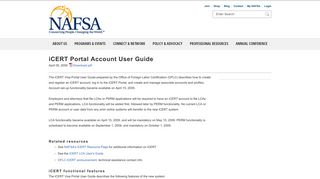 iCERT Portal Account User Guide | NAFSA