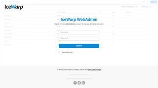 IceWarp WebAdmin - Log in