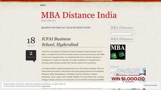icfai student login | MBA Distance India