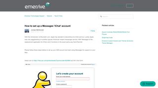 How to set up a Messages 'iChat' account – Emersive Technologies ...