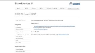 CHRIS 21 - Launch HR21 | Shared Services SA