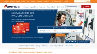 ICICI Bank HPCL Coral American Express Credit Card