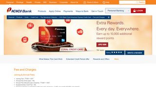 Fees and Charges - ICICI Bank Coral American Express Credit Card