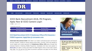 ICICI Bank Recruitment 2018, PO Program, Apply Now @ ICICI ...