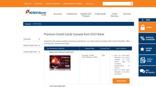 Credit Cards: Apply for Premium Credit Cards Canada - ICICI Bank ...