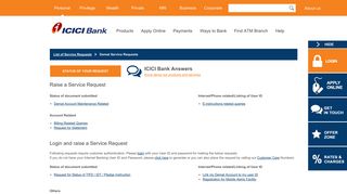 Demat Service Requests - ICICI Bank