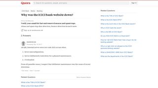 Why was the ICICI bank website down? - Quora