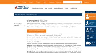 Exchange Rate | Exchange Rate Calculator - ICICI Bank