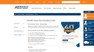 Money Transfer to India from Canada - Send Money ... - ICICI Bank