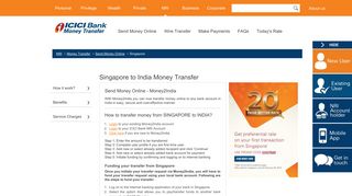 Money Transfer to India from Singapore - Send Money ... - ICICI Bank