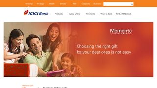 Custom Gift Cards | Memento Gift Cards | Personalized ... - ICICI Bank