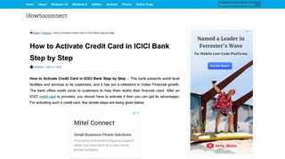 How to Activate Credit Card in ICICI Bank Step by Step - Howtoconnect