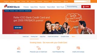 Existing Credit Card User – ICICI Bank