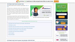 ICICI Bank Credit Card Customer Care Number: 24x7 - CreditMantri