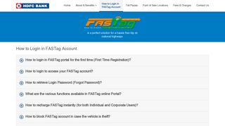 How to Login in FASTag Account - HDFC Bank